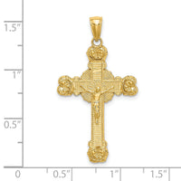 14K Crucifix W/ Sunburst Charm-K8449