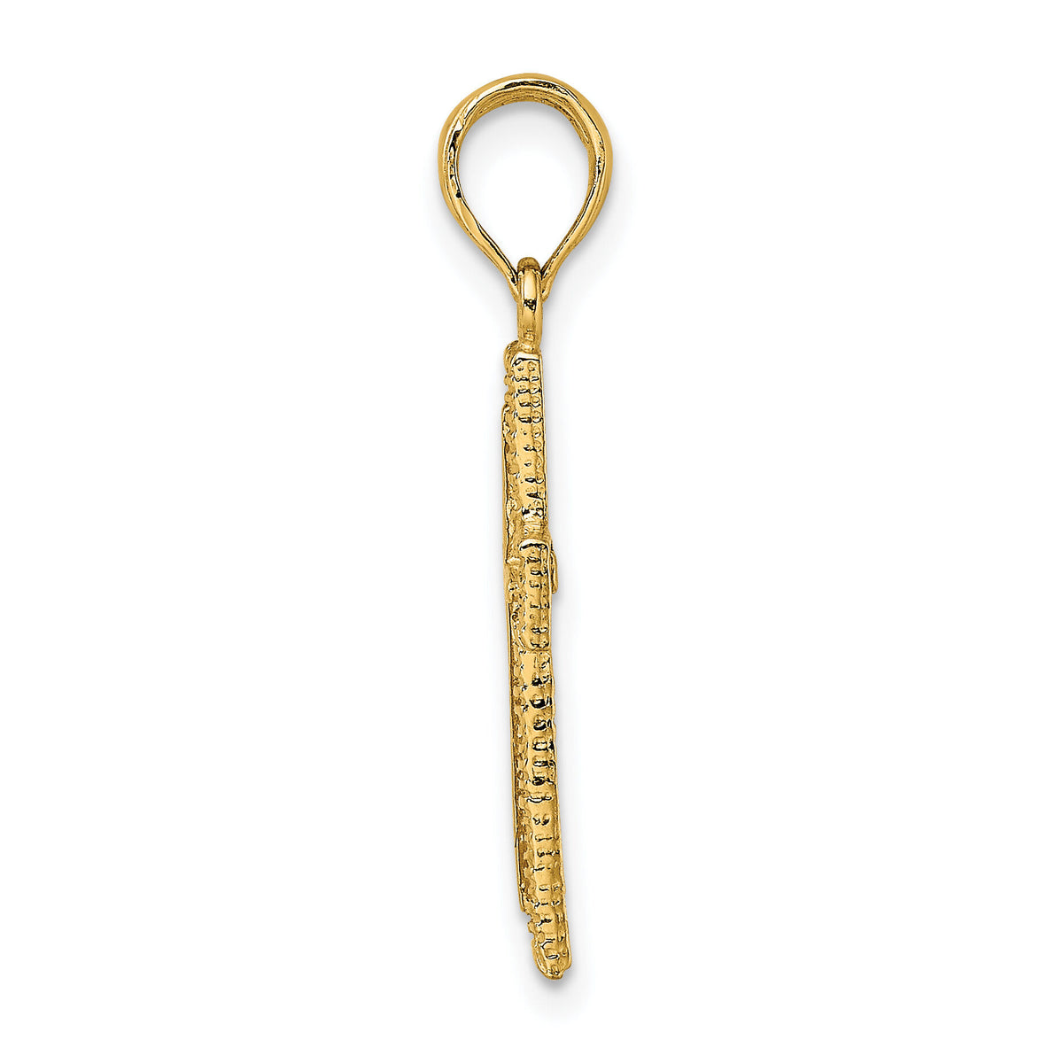 14K Cross w/ Textured Border Design Charm-K8450