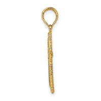 14K Cross w/ Textured Border Design Charm-K8450