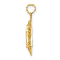 14K Textured Star Of David Charm-K8453