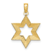 14K Textured Star Of David Charm-K8453