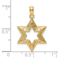 14K Textured Star Of David Charm-K8453
