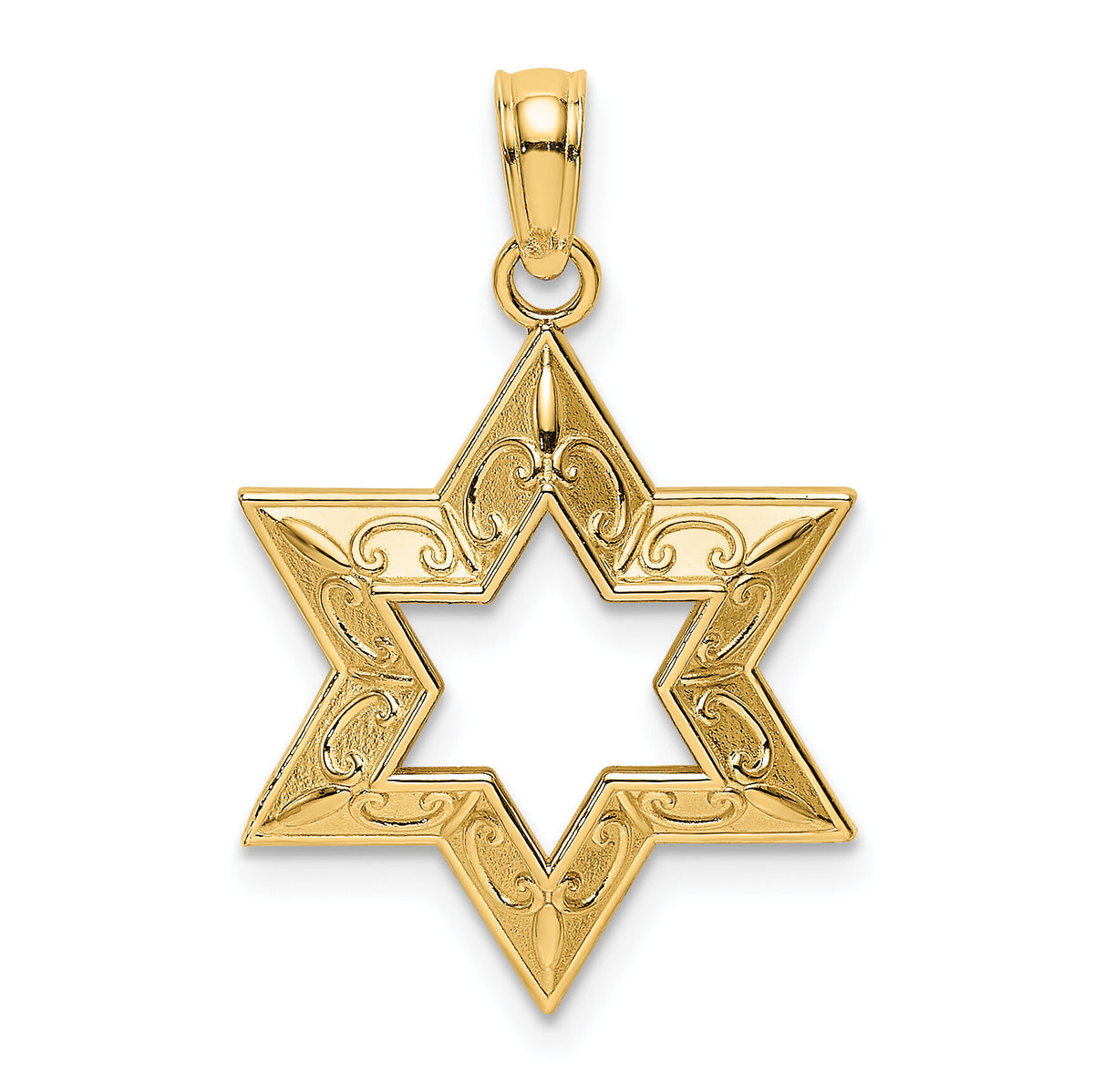 14K Textured Star Of David Charm-K8453