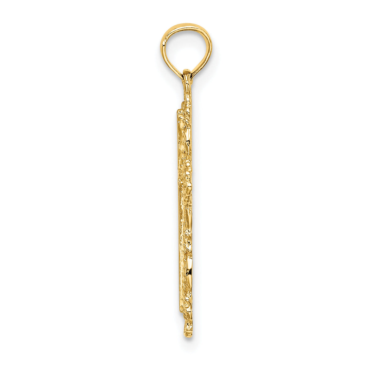 14K Cross w/ Filigree Lace Trim Charm-K8454