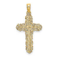 14K Cross w/ Filigree Lace Trim Charm-K8454