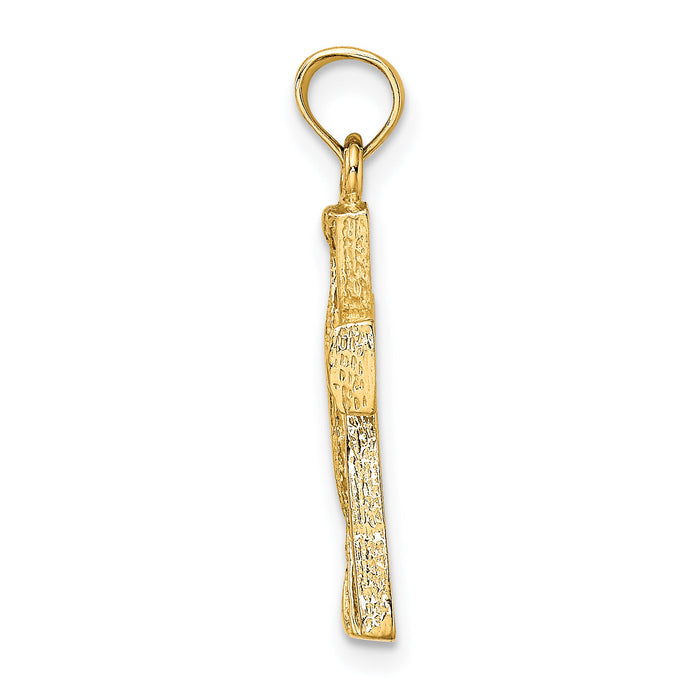 14K Cut-Out Cross w/ Triangle Ends Charm-K8455