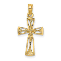 14K Cut-Out Cross w/ Triangle Ends Charm-K8455