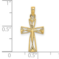 14K Cut-Out Cross w/ Triangle Ends Charm-K8455