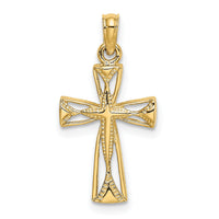 14K Cut-Out Cross w/ Triangle Ends Charm-K8455