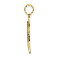 14K Polished and Textured Cross Charm-K8456