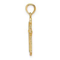 14K Cross W/ Spade Tip Edges Charm-K8459