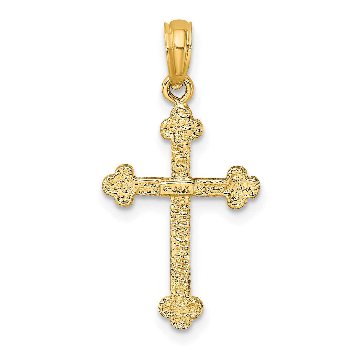 14K Cross W/ Spade Tip Edges Charm-K8459