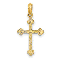 14K Cross W/ Spade Tip Edges Charm-K8459
