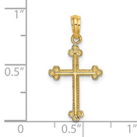 14K Cross W/ Spade Tip Edges Charm-K8459