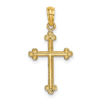 14K Cross W/ Spade Tip Edges Charm-K8459