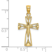 14K Polished Cut-Out Design Cross Charm-K8460