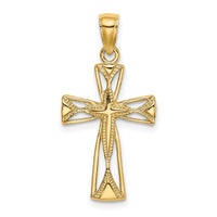 14K Polished Cut-Out Design Cross Charm-K8460