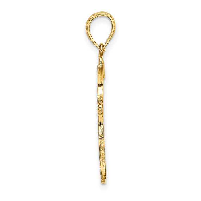 14K Cross Cut-Out and Polished Cross Charm-K8461