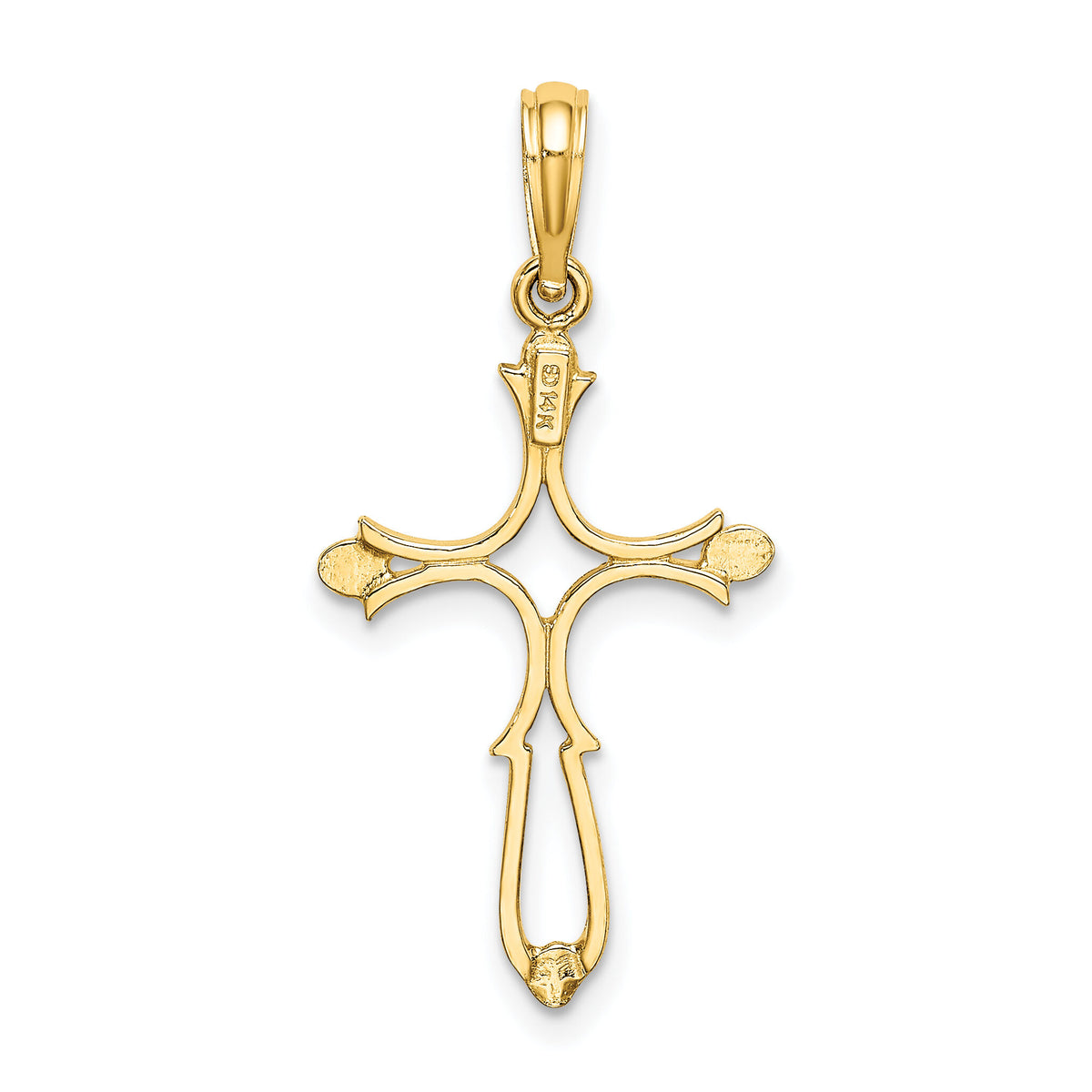 14K Cross Cut-Out and Polished Cross Charm-K8461