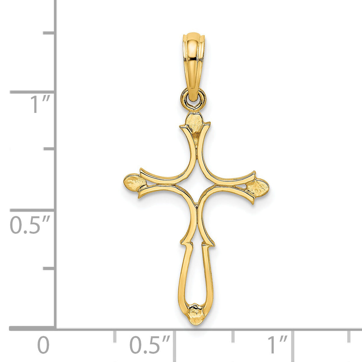14K Cross Cut-Out and Polished Cross Charm-K8461