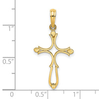 14K Cross Cut-Out and Polished Cross Charm-K8461