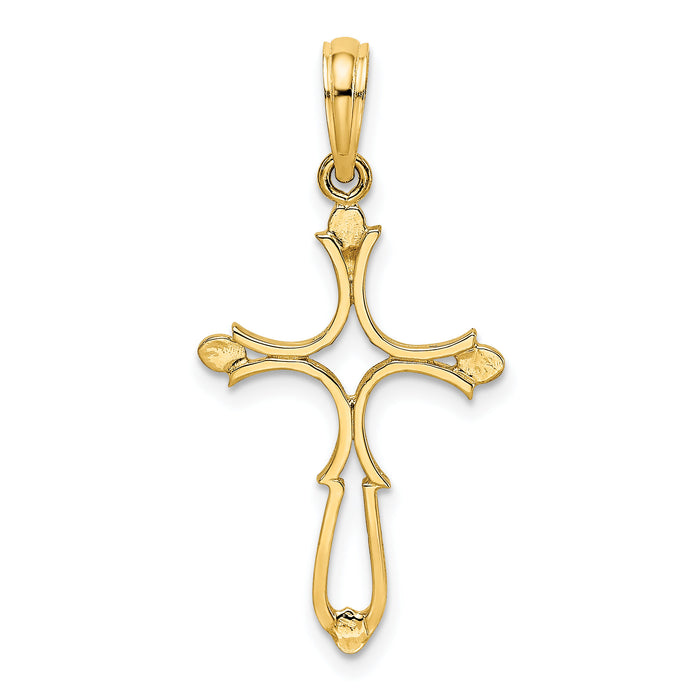 14K Cross Cut-Out and Polished Cross Charm-K8461