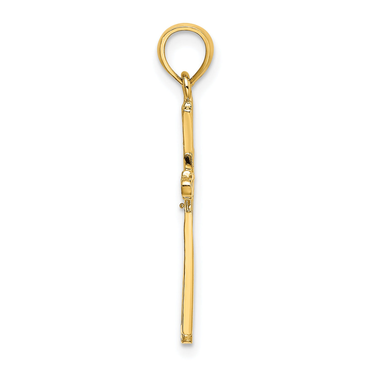 14K Polished w/ X Center Cross Charm-K8464