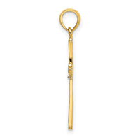 14K Polished w/ X Center Cross Charm-K8464