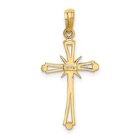 14K Polished w/ X Center Cross Charm-K8464