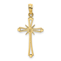 14K Polished w/ X Center Cross Charm-K8464
