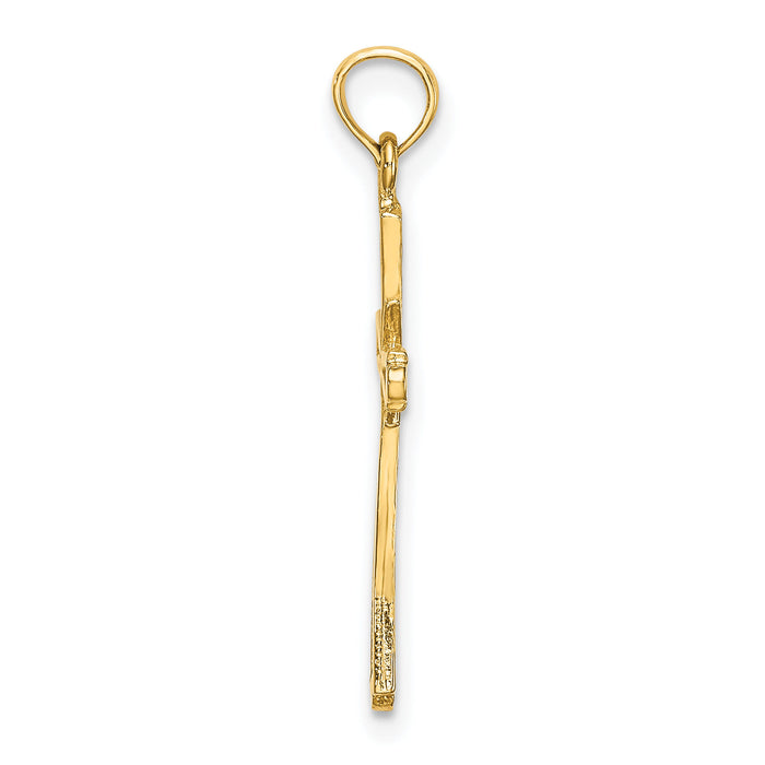 14K D/C w/ X-Center On Cross Charm-K8465