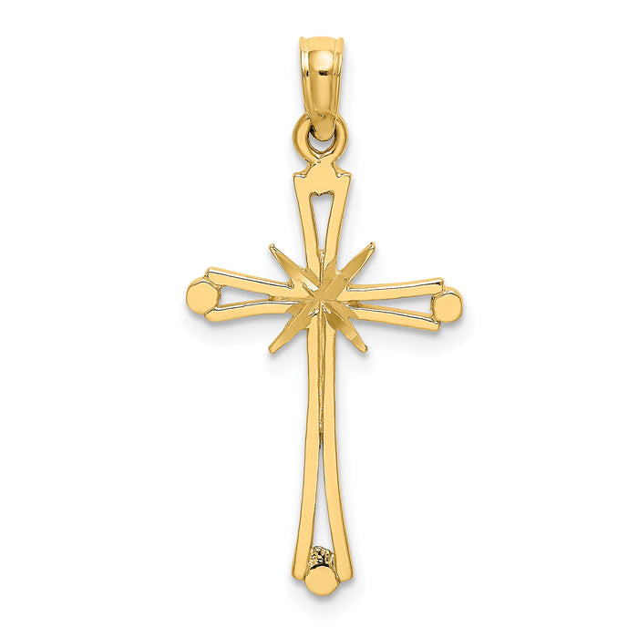 14K D/C w/ X-Center On Cross Charm-K8465