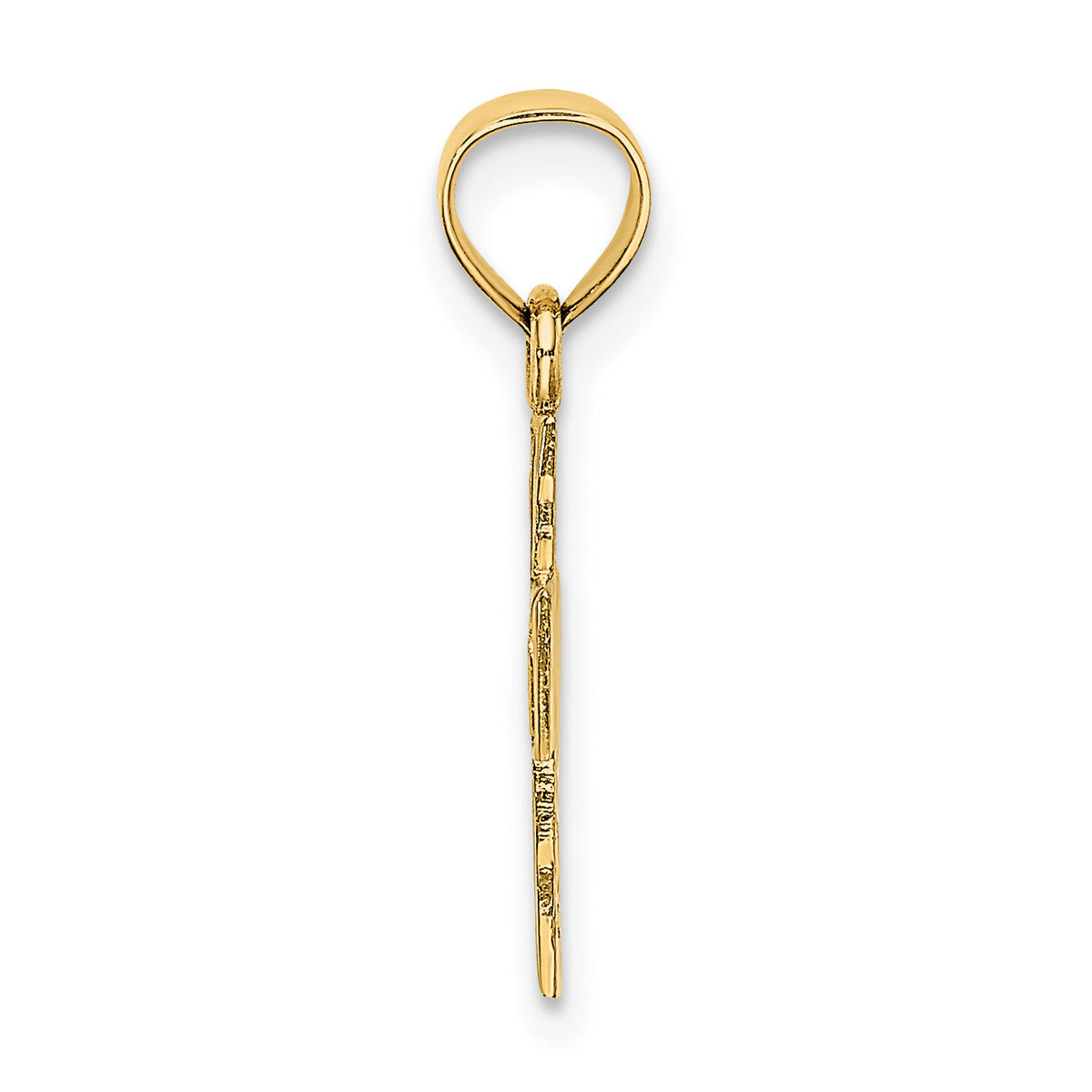 14K Polished and Textured Cross Charm-K8466
