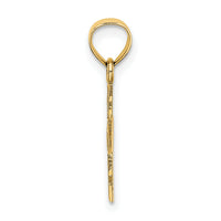 14K Polished and Textured Cross Charm-K8466