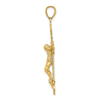 14K Engraved Crucifix Charm-K8467