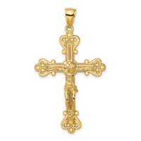 14K Engraved Crucifix Charm-K8467
