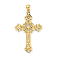 14K Textured Crucifix W/ Arrow Charm-K8468