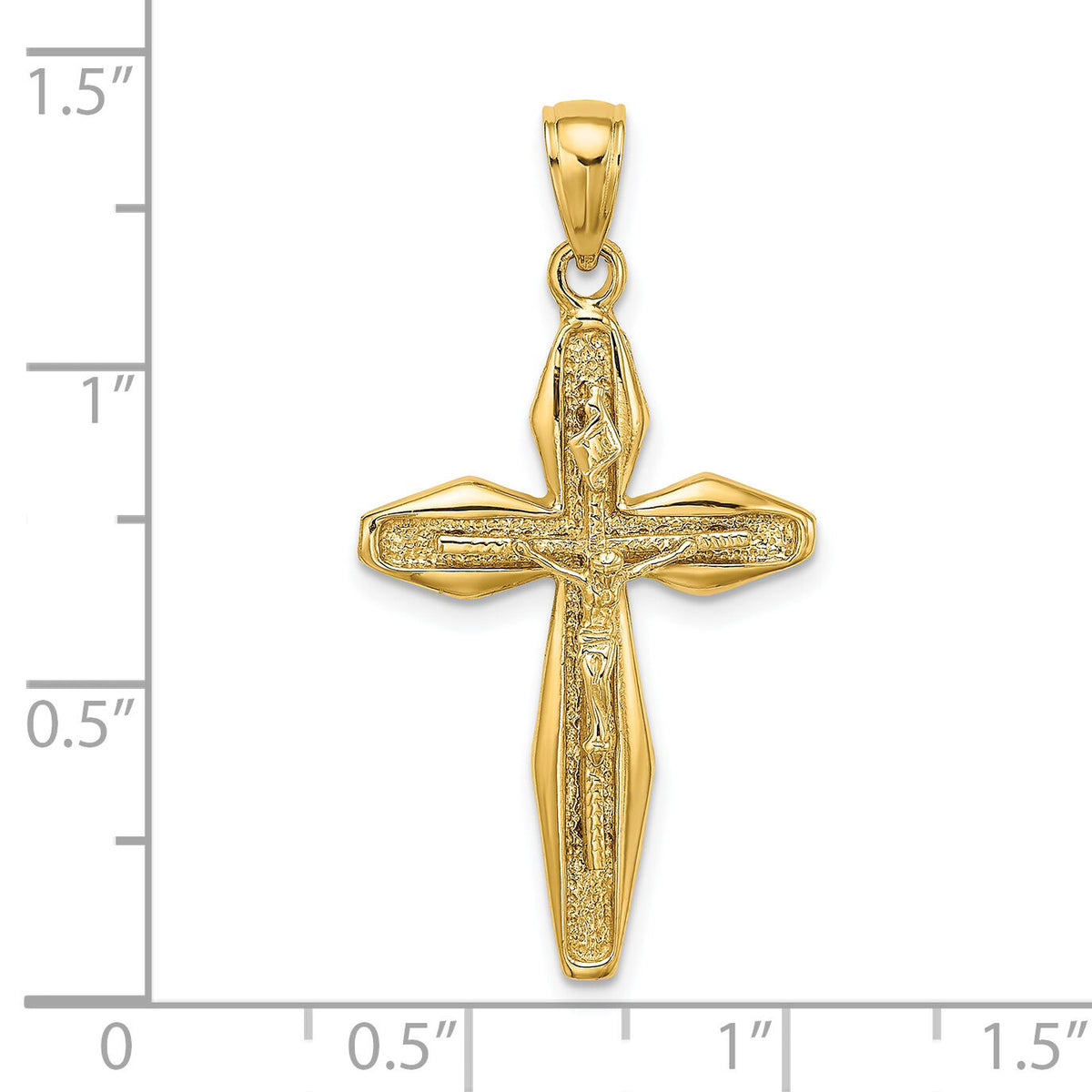 14K Polished Crucifix Charm-K8469