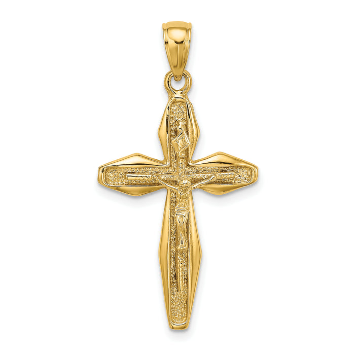 14K Polished Crucifix Charm-K8469