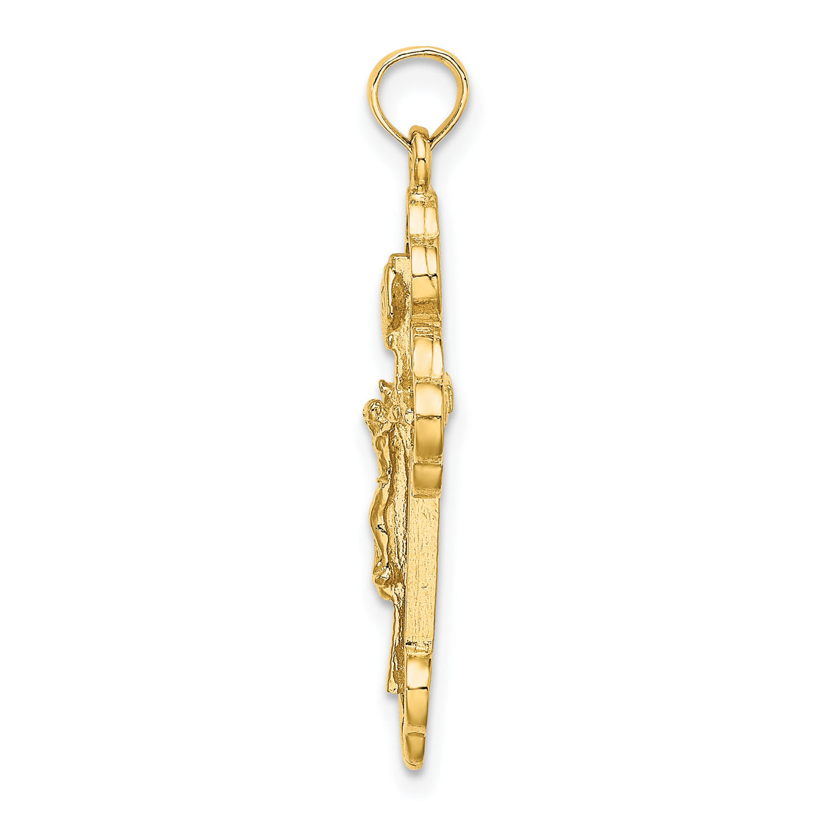14K Crucifix W/ Budded Tips Charm-K8470