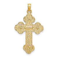 14K Crucifix W/ Budded Tips Charm-K8470