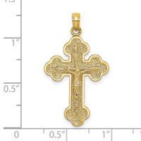 14K Crucifix W/ Budded Tips Charm-K8470