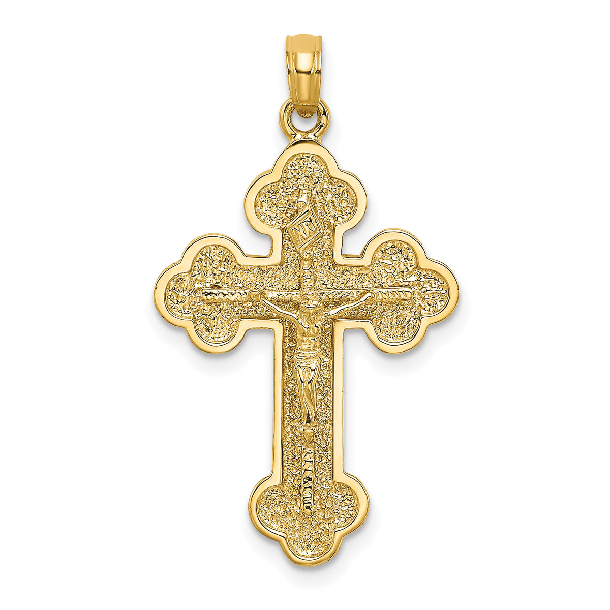 14K Crucifix W/ Budded Tips Charm-K8470