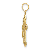 14K Narrow Budded Crucifix Charm-K8472