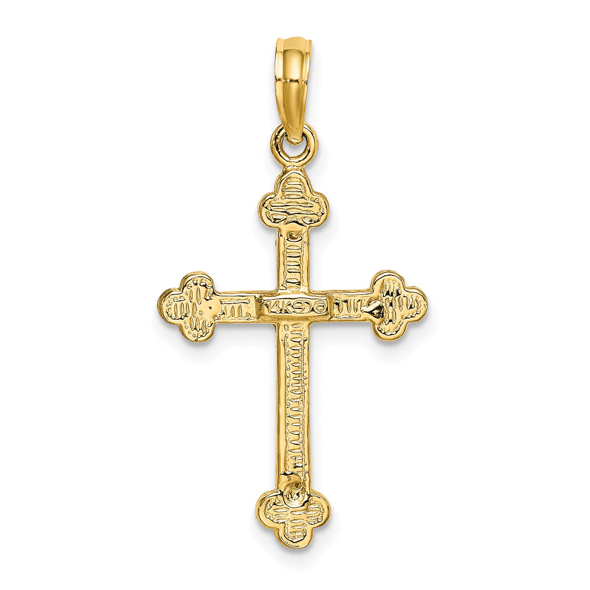 14K Narrow Budded Crucifix Charm-K8472