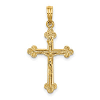 14K Narrow Budded Crucifix Charm-K8472