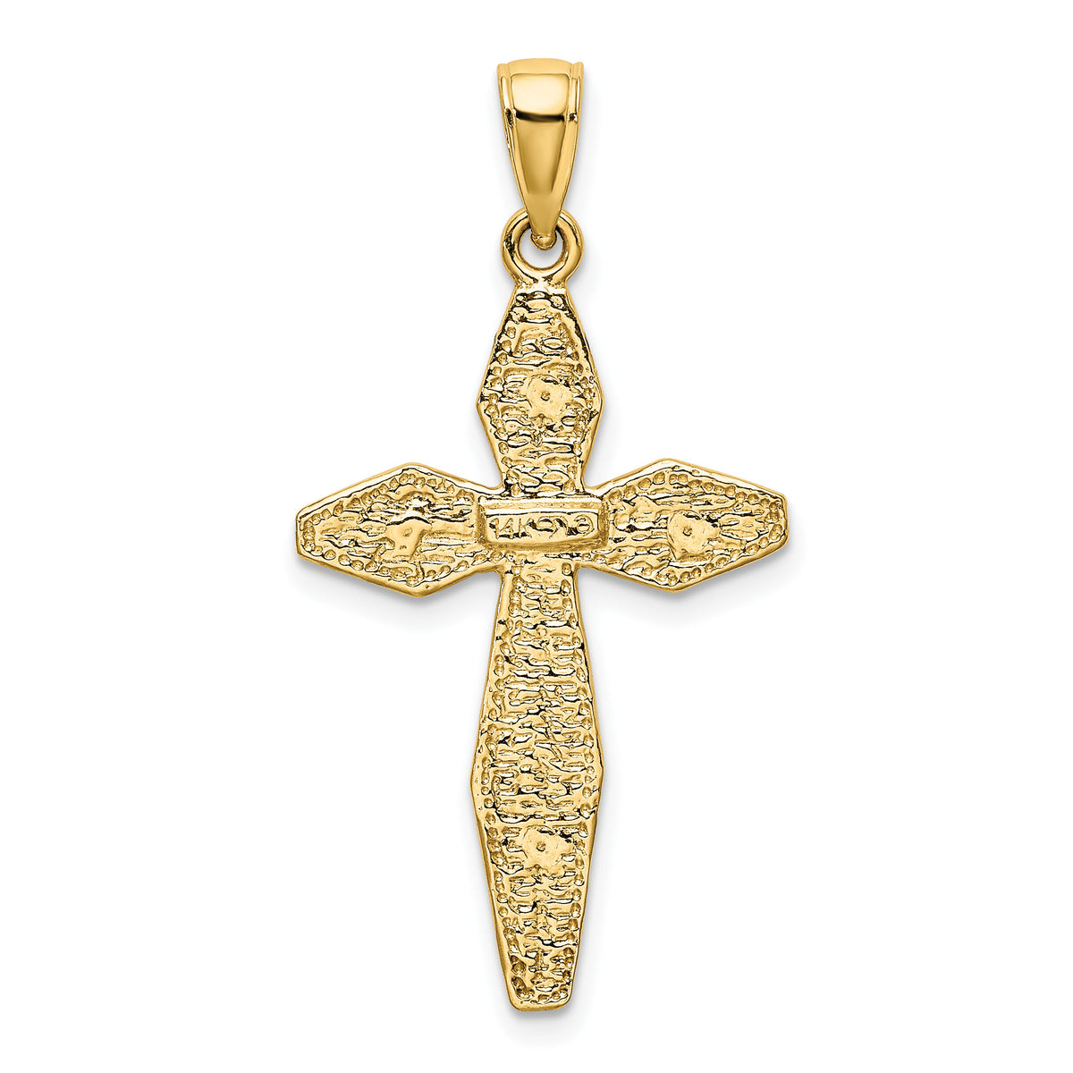 14K Textured Cross Charm-K8474