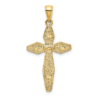 14K Textured Cross Charm-K8474