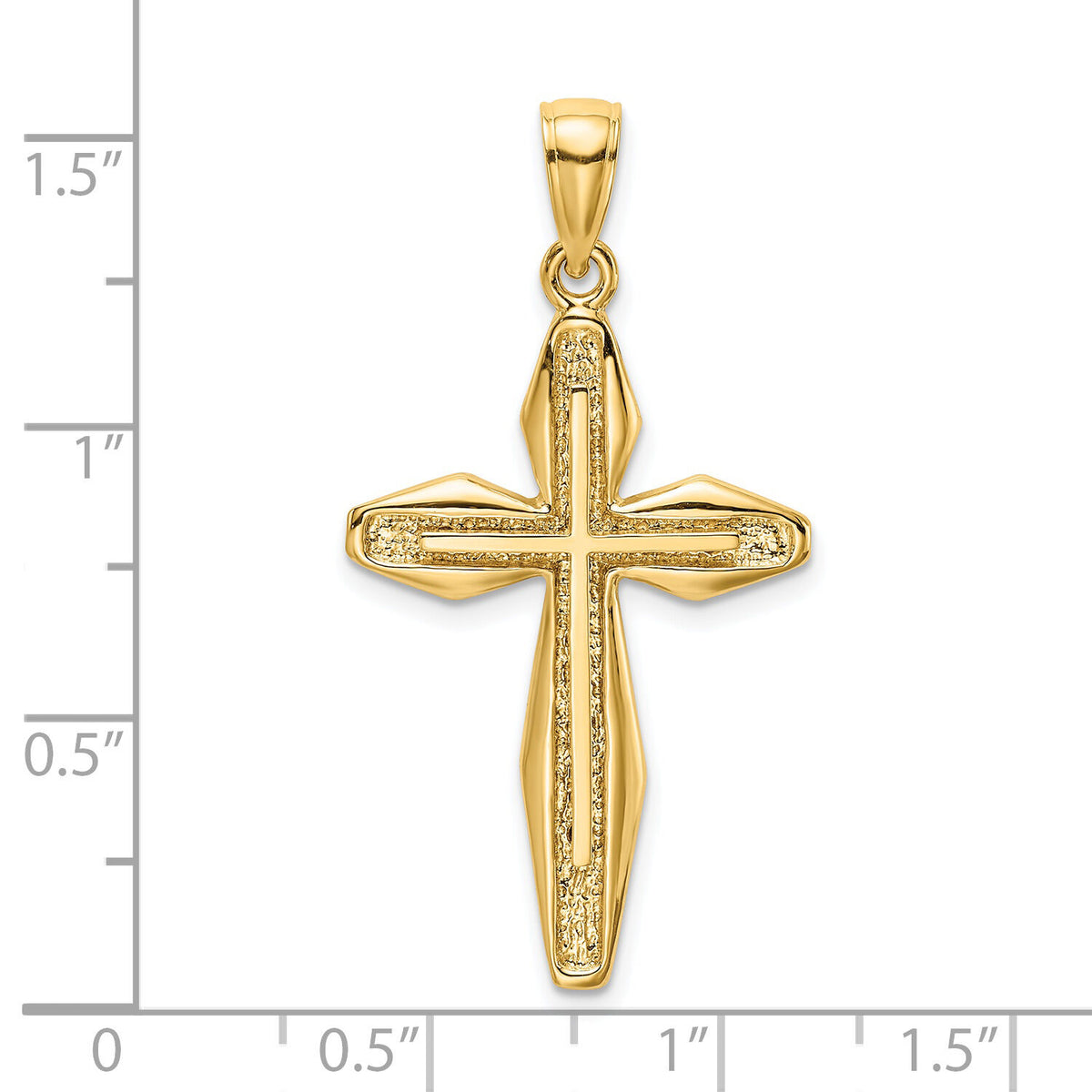 14K Textured Cross Charm-K8474