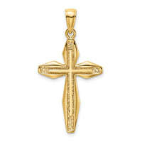 14K Textured Cross Charm-K8474